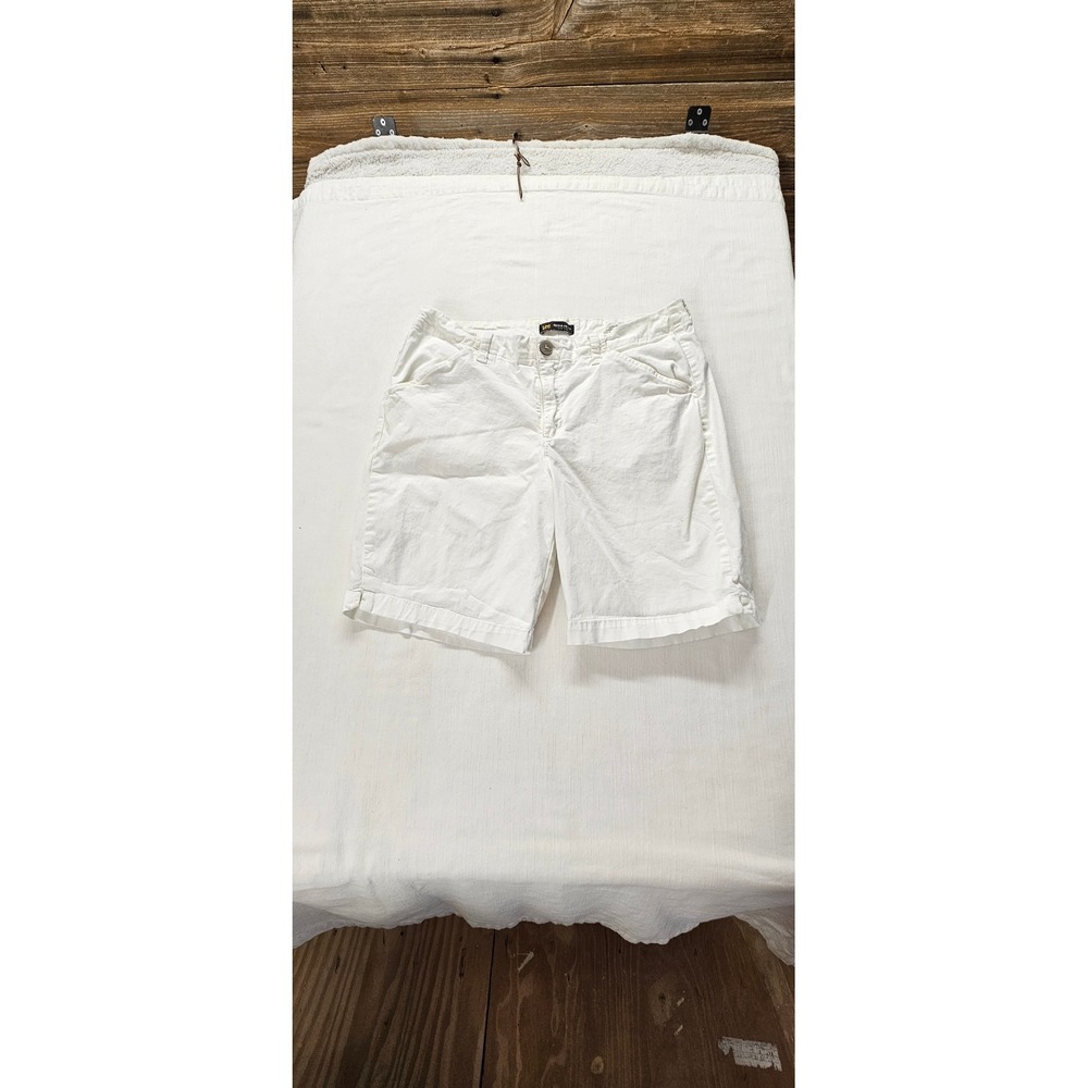 Lee Womens Regular Fit Mid Rise Chino Shorts‎ White Size 12 Medium 4621710